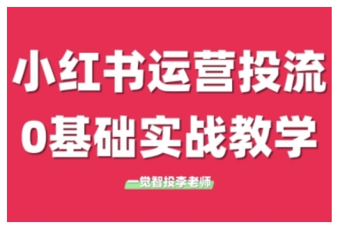 小红书运营投流，小红书广告投放从0到1的实战课，学完即可开始投放-无痕资源库