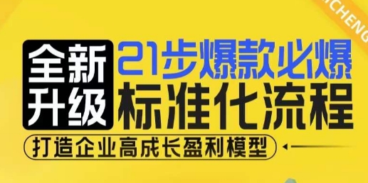 21步爆款必爆标准化流程，全新升级，打造企业高成长盈利模型-无痕资源库