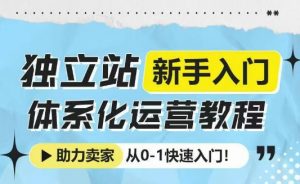 独立站新手入门体系化运营教程，助力独立站卖家从0-1快速入门!-无痕资源库