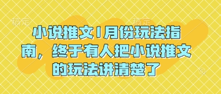 小说推文1月份玩法指南,终于有人把小说推文的玩法讲清楚了!-无痕资源库