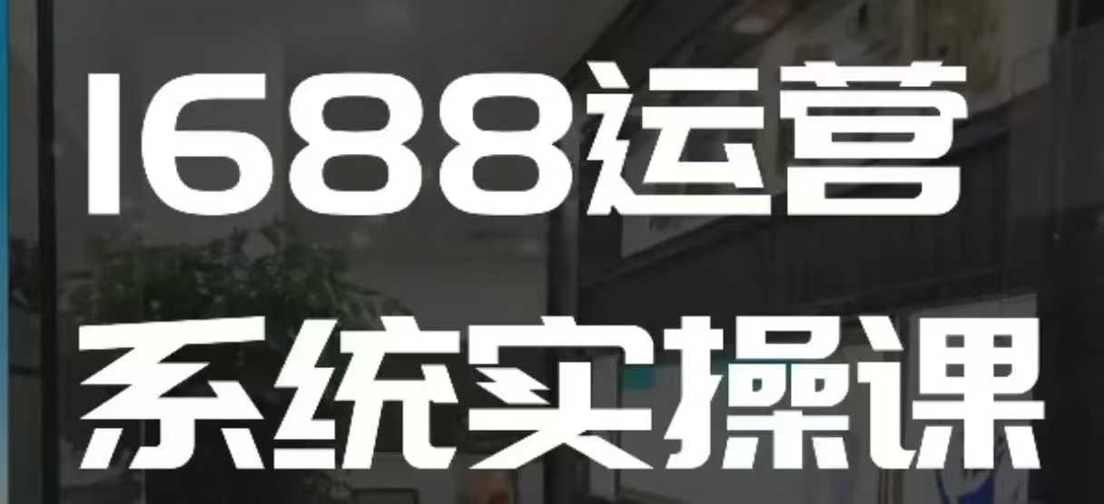 1688高阶运营系统实操课,快速掌握1688店铺运营的核心玩法-无痕资源库