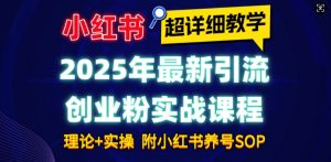 2025年最新小红书引流创业粉实战课程【超详细教学】小白轻松上手,月入1W+,附小红书养号SOP-无痕资源库