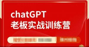 ChatGPT老板实战训练营，用GPT带飞，一人顶一个团队-无痕资源库