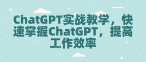 ChatGPT实战教学,快速掌握ChatGPT,提高工作效率-无痕资源库