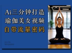 Ai3分钟打造瑜伽美女视频,自带流量密码-无痕资源库
