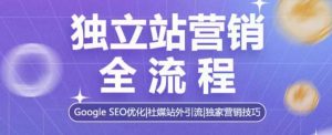 独立站营销全流程，Google SEO优化，社媒站外引流，独家营销技巧-无痕资源库