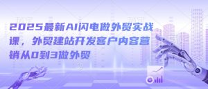2025最新AI闪电做外贸实战课，外贸建站开发客户内容营销从0到3做外贸-无痕资源库