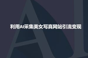 利用AI采集美女写真网站引流变现，引流嘎嘎的-无痕资源库