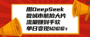 用DeepSeek做城市航拍大片，流量赚到手软，单日变现多张-无痕资源库