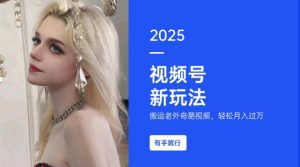 搬运老外奇葩视频，撸视频号分成计划收益，每天只需一小时，新手小白轻松月入过W-无痕资源库