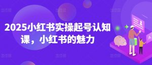 2025小红书实操起号认知课,小红书的魅力-无痕资源库