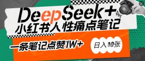 AI赋能小红书爆款秘籍:用DeepSeek轻松抓人性痛点,小白也能写出点赞破万的吸金笔记,日入多张-无痕资源库