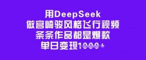 用DeepSeek做宫崎骏风格飞行视频，条条作品都是爆款，单日变现多张-无痕资源库