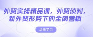 外贸实操精品课，外贸谈判，新外贸形势下的全网营销-无痕资源库