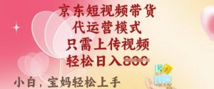 京东短视频带货，2025翻身项目，只需上传视频，单月稳定变现8k+【揭秘】-无痕资源库